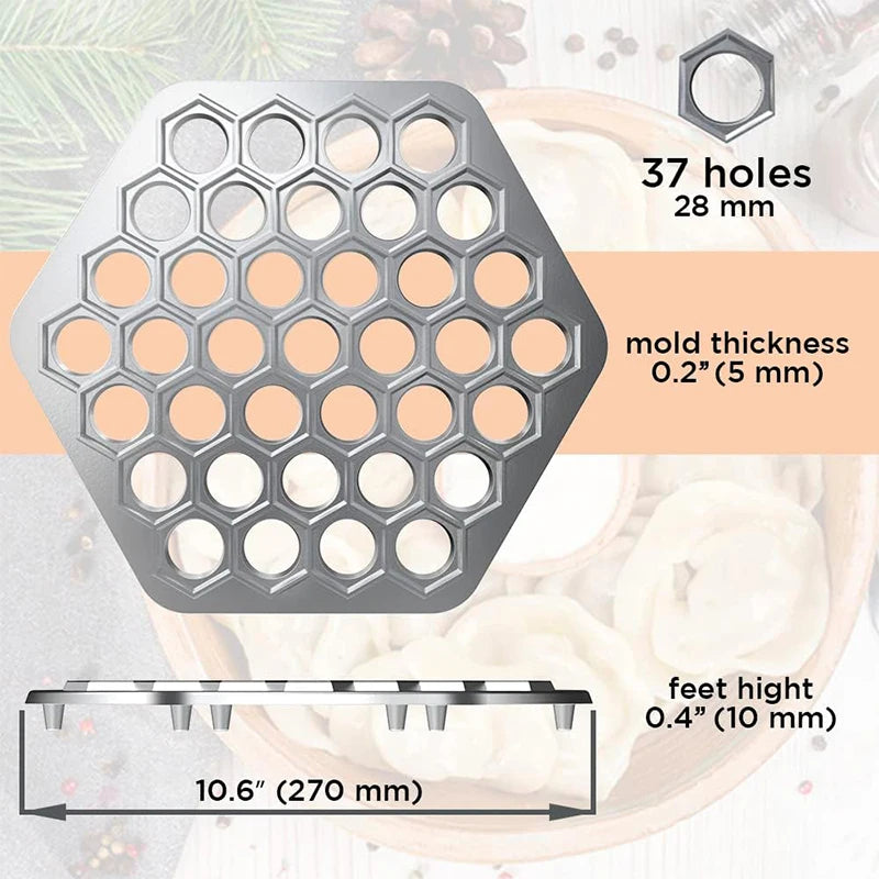 Fabricante de raviolis ruso con 37 agujeros, molde para dumplings, aleación de aluminio, Pelmeni, fabricante de dumplings de carne, cortador de dumplings hecho a mano JT567