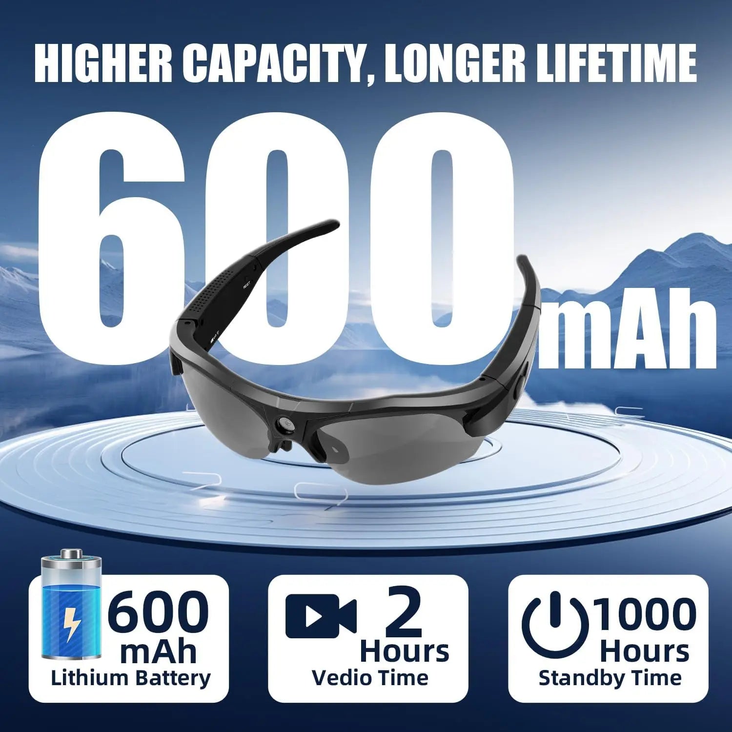 Gafas de sol con cámara WiFi HD 1080P para deportes y actividades al aire libre