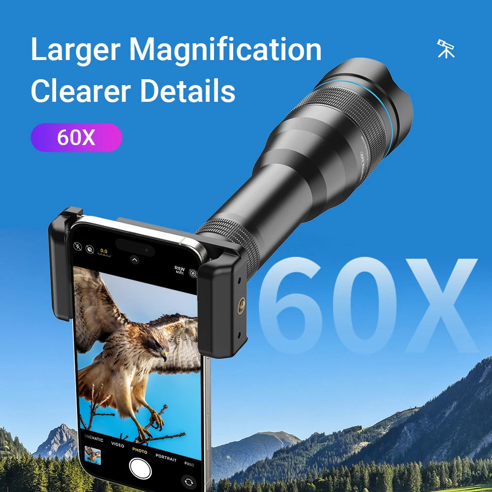 Lente Teleobjetivo 60X APEXEL Monocular para Smartphones