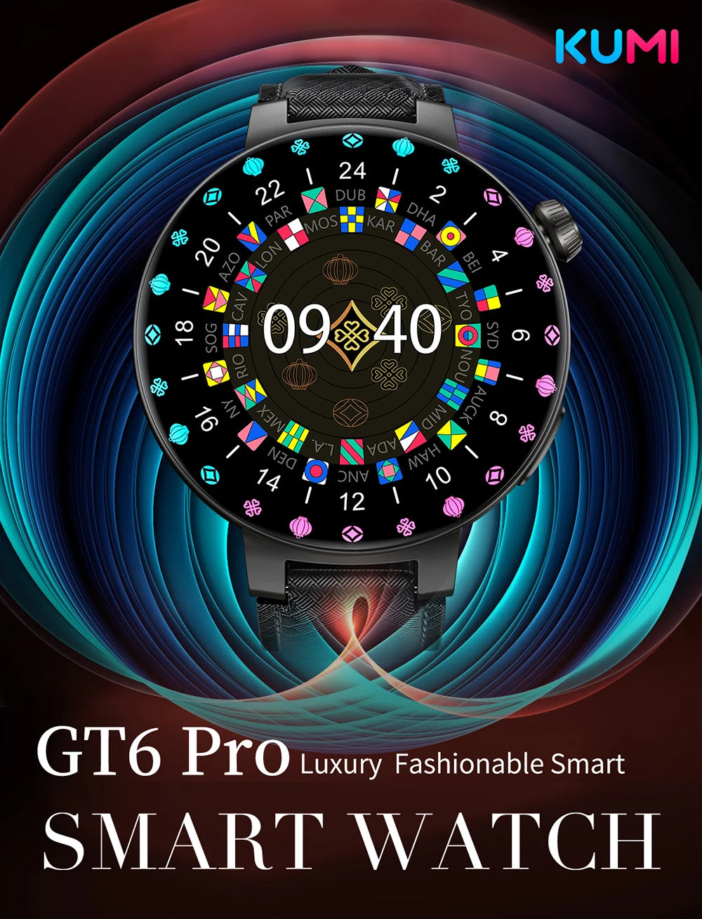 KUMI GT6 Pro Reloj Inteligente AMOLED NFC