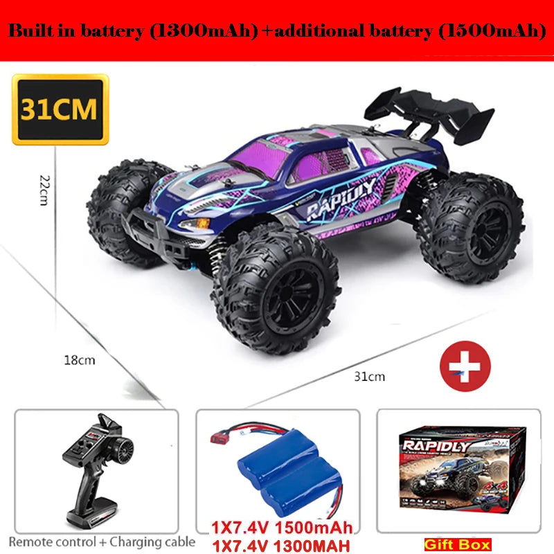 Auto RC 4WD 1:16 de Alta Velocidad 80 KM/H con Control Remoto