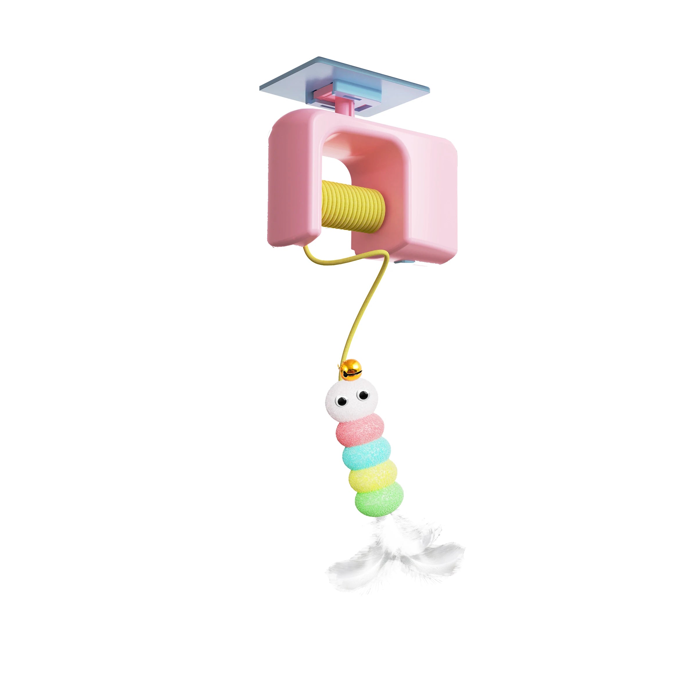 Juguete para Gatos, Alivia el Estrés, Recargable, Interactivo, Colgante de Puerta, Automático, Eléctrico, Pájaro Volador, con Cuerda Elástica para Cazar