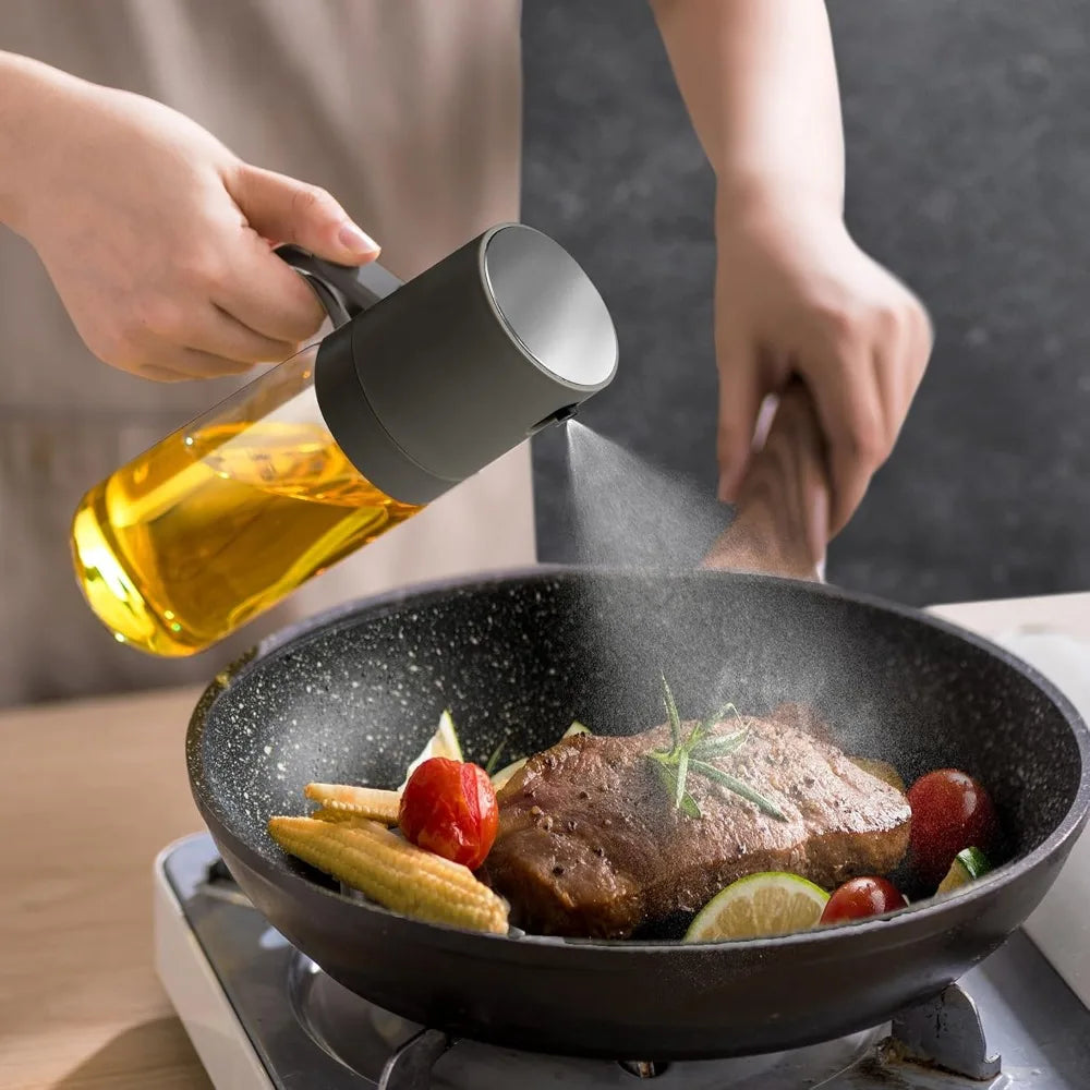 Pulverizador de aceite de 250ML, vidrio de alto borosilicato sin BPA, señor de aceite de cocina, pulverizador de aceite de oliva para freidora de aire, ensalada, barbacoa, utensilio de cocina