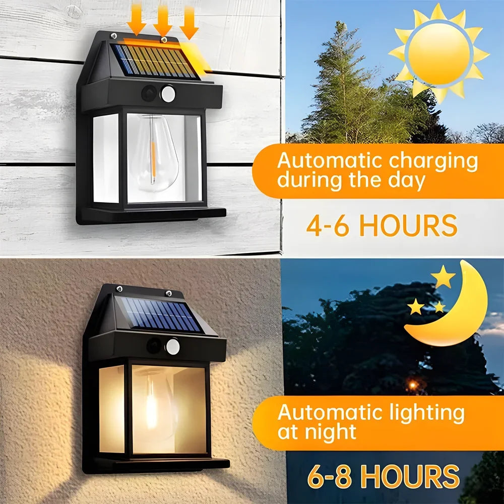 Lámpara Solar de Pared Impermeable para Jardín y Exteriores