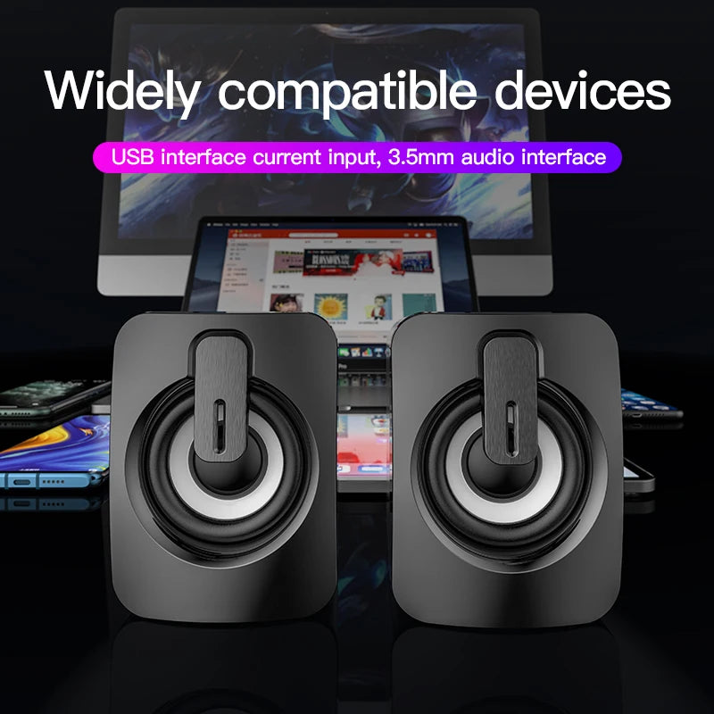 Altavoz estéreo USB inalámbrico con Bluetooth para ordenador de escritorio, portátil, PC, caja de sonido de música Musical para el hogar, Bluetooth, Altavoces