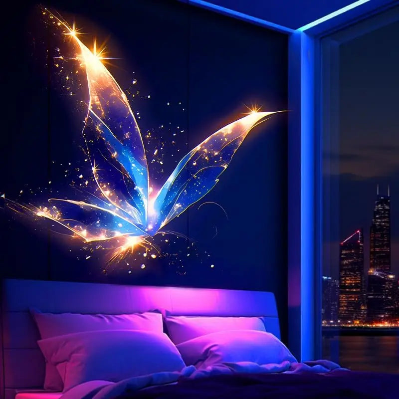 Lámpara de proyección de mariposas USB portátil para dormitorio