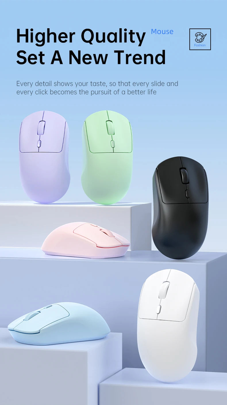 Ratón inalámbrico de 2,4G, USB, Bluetooth, ligero, 1600 DPI, ergonómico, silencioso, para juegos, Macbook, escritorio, portátil, iPad
