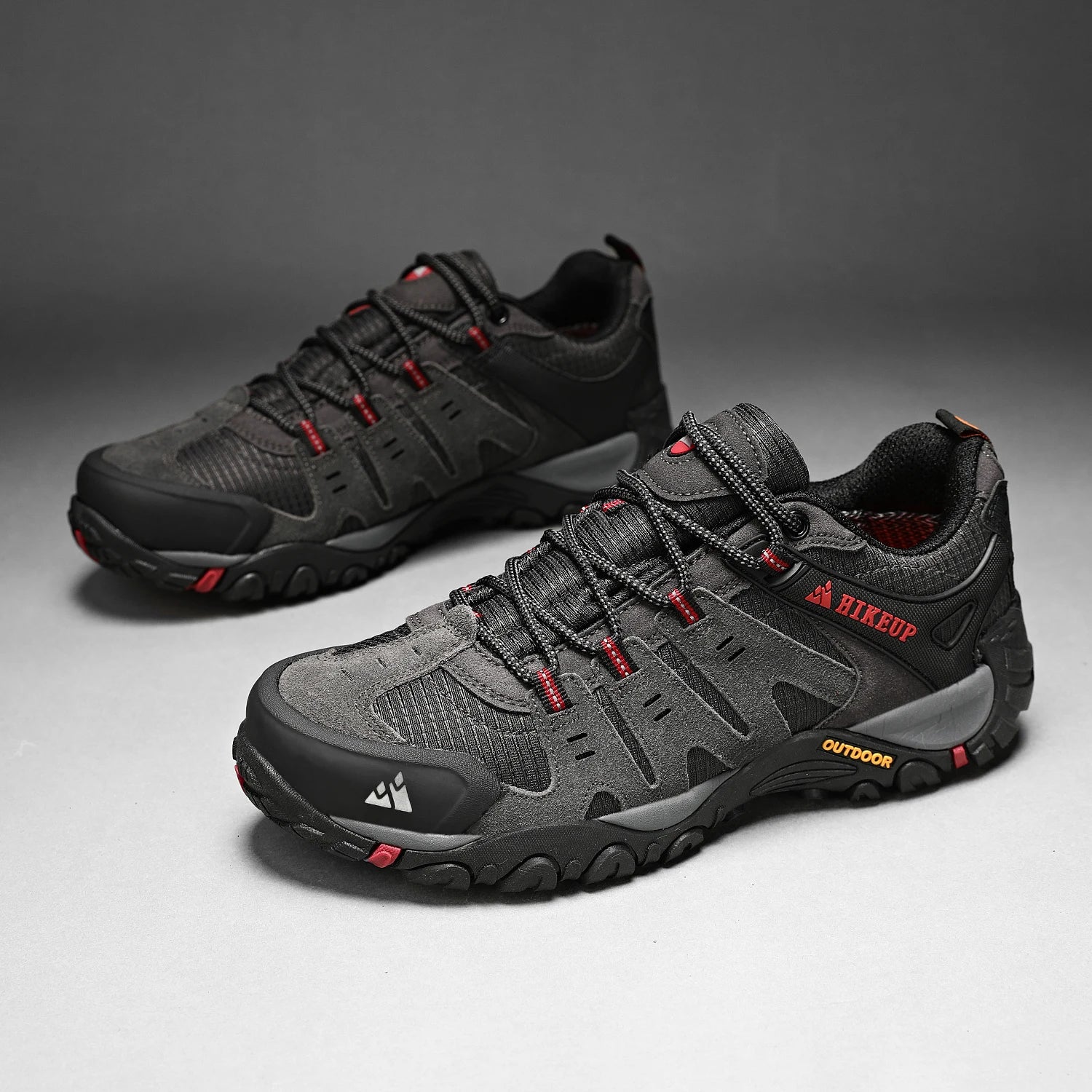 Zapatos de senderismo HIKEUP para hombre, zapatos de exterior de piel de ante, zapatillas tácticas resistentes al desgaste para senderismo, caminar y cazar