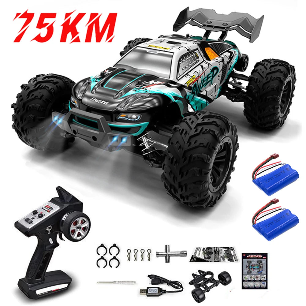 Coche teledirigido 1:16 75 KM/H o 50 KM/H 4WD con coches de Control remoto LED camión monstruo de deriva de alta velocidad para niños Vs Wltoys 144001   Juguetes