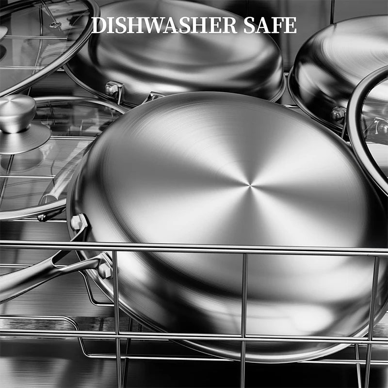 Sartén antiadherente de 20 24 y 28cm, sartén de cocina de acero inoxidable, sartén híbrida sin PFOA, sartén de cocina apta para lavavajillas JT562