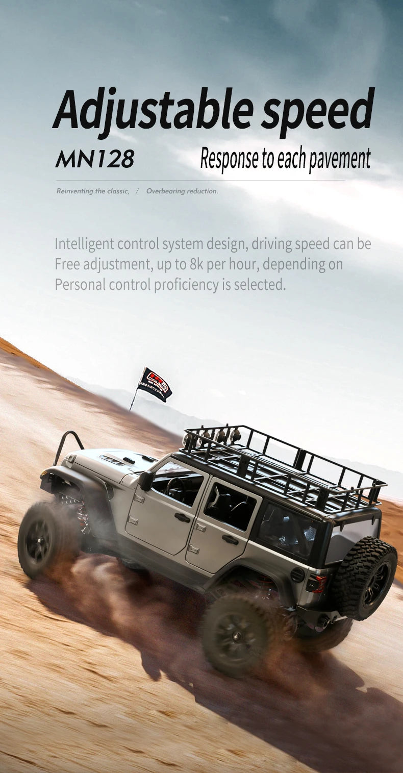 Buggy RC Crawler 4x4, Escala Completa con Luces LED