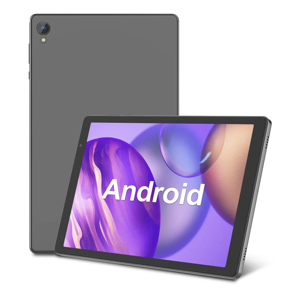 Tableta de 10 pulgadas, Android 14, procesador de cuatro núcleos, 4 GB de RAM (2 GB + 2 GB ampliable), almacenamiento de 32 GB, Wi-Fi, cámaras duales, 6000 mAh