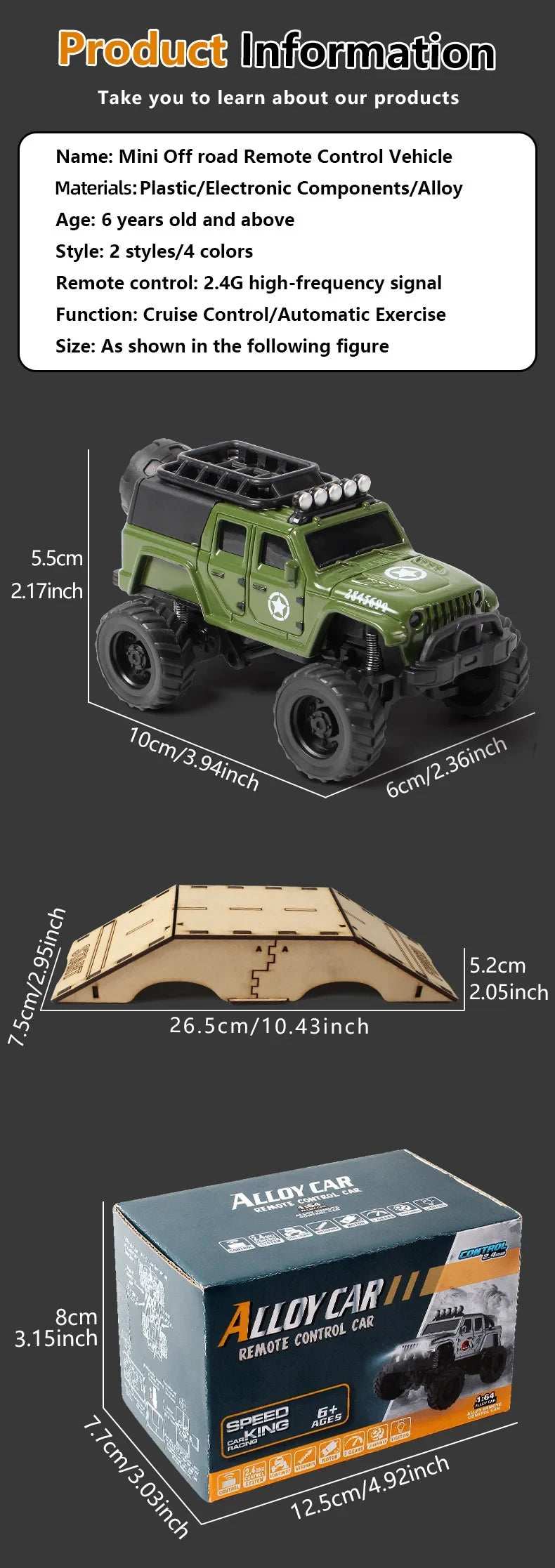 Mini Auto RC 1/64 Crawler Todoterreno con Control App