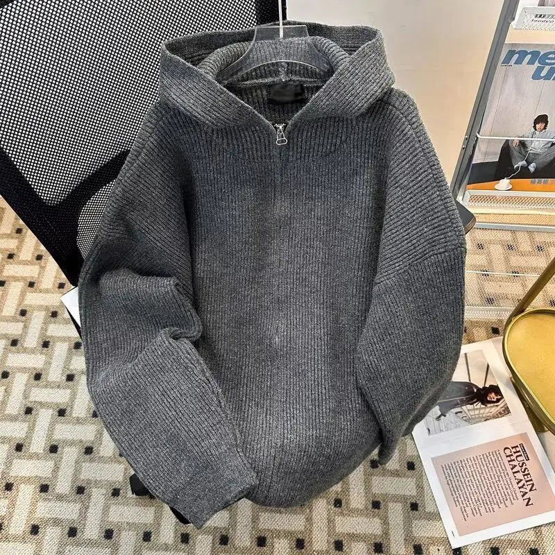 Buzo con Capucha y Cremallera para Hombre - Cárdigan de Punto