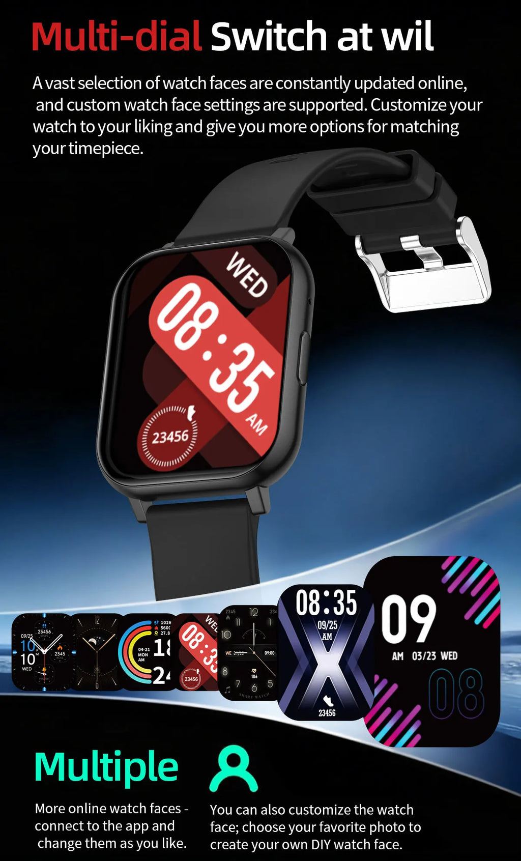 LIGE Reloj Inteligente HD 1.83 Deportivo