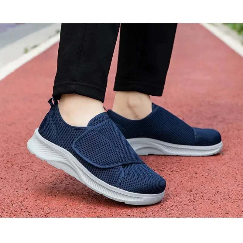 Zapatos de malla transpirables para hombre con cierre ajustable antideslizante