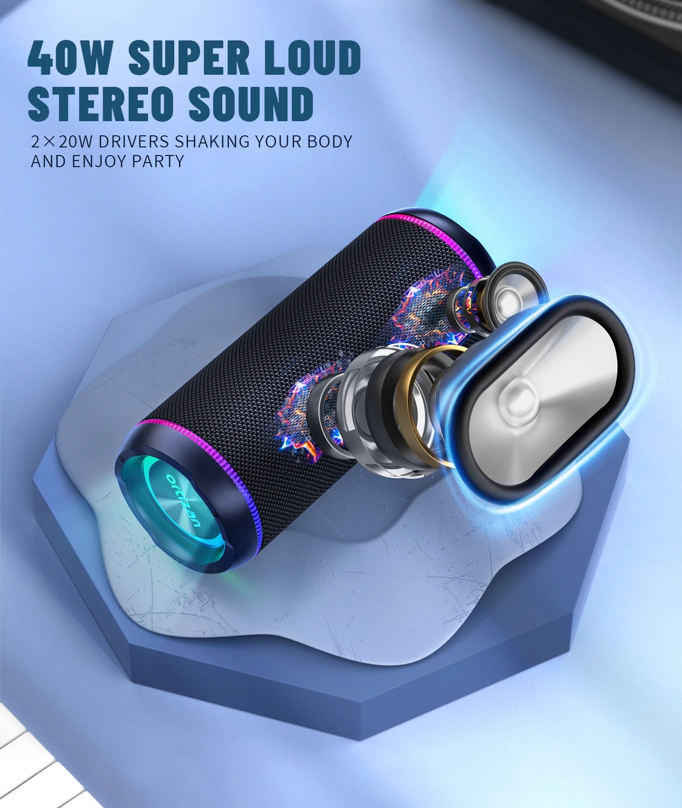 Ortizan X30 Altavoz Bluetooth Portátil 40W 30H