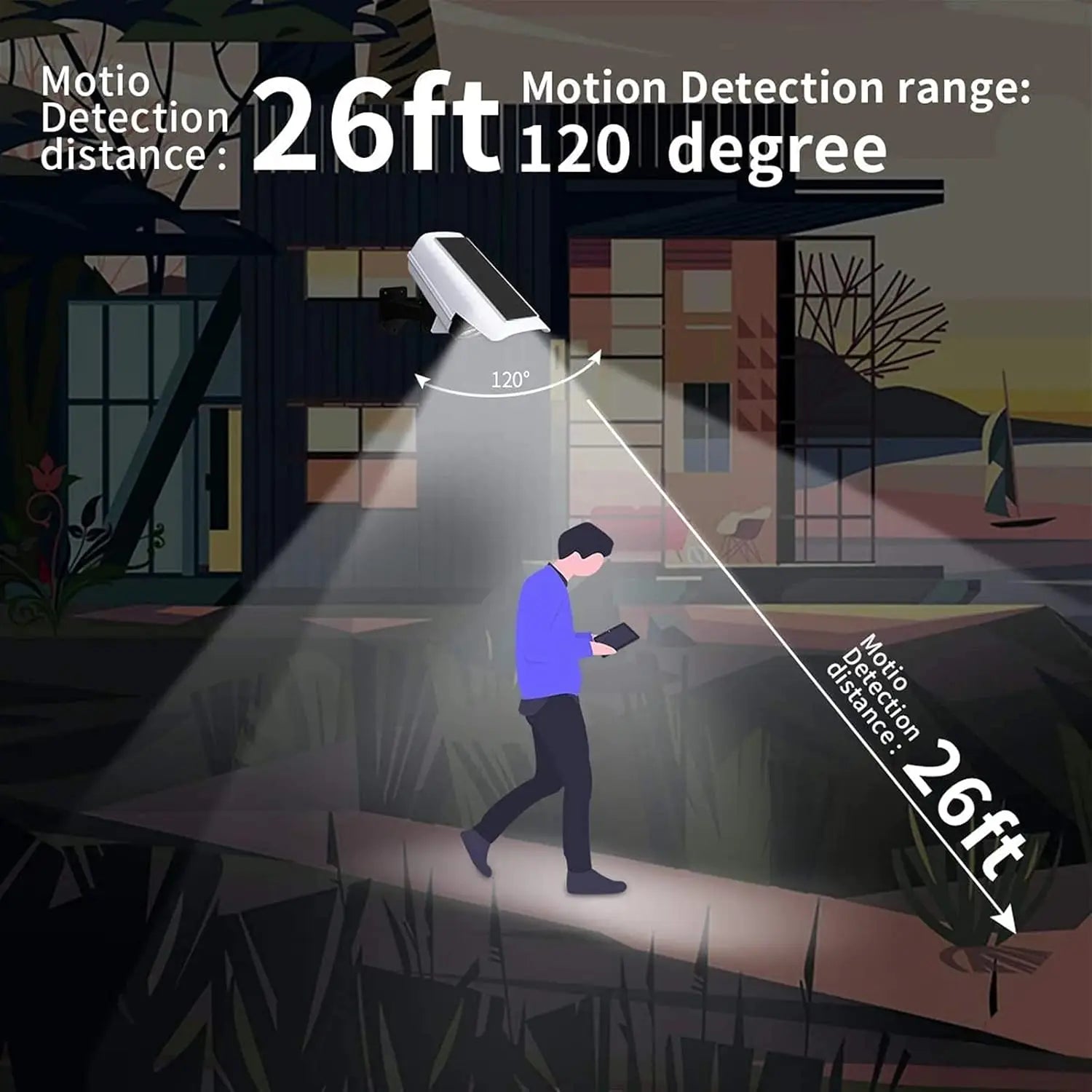 Luz Solar con Sensor de Movimiento para Exterior 77LED Reflector