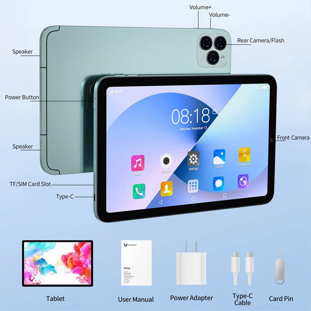 Nuevas tabletas Android de 11 pulgadas Octa Core 12GB + 128GB Rom Android 14 Google Play 4G LTE 5G llamada telefónica tableta WiFi Bluetooth 7000mAh
