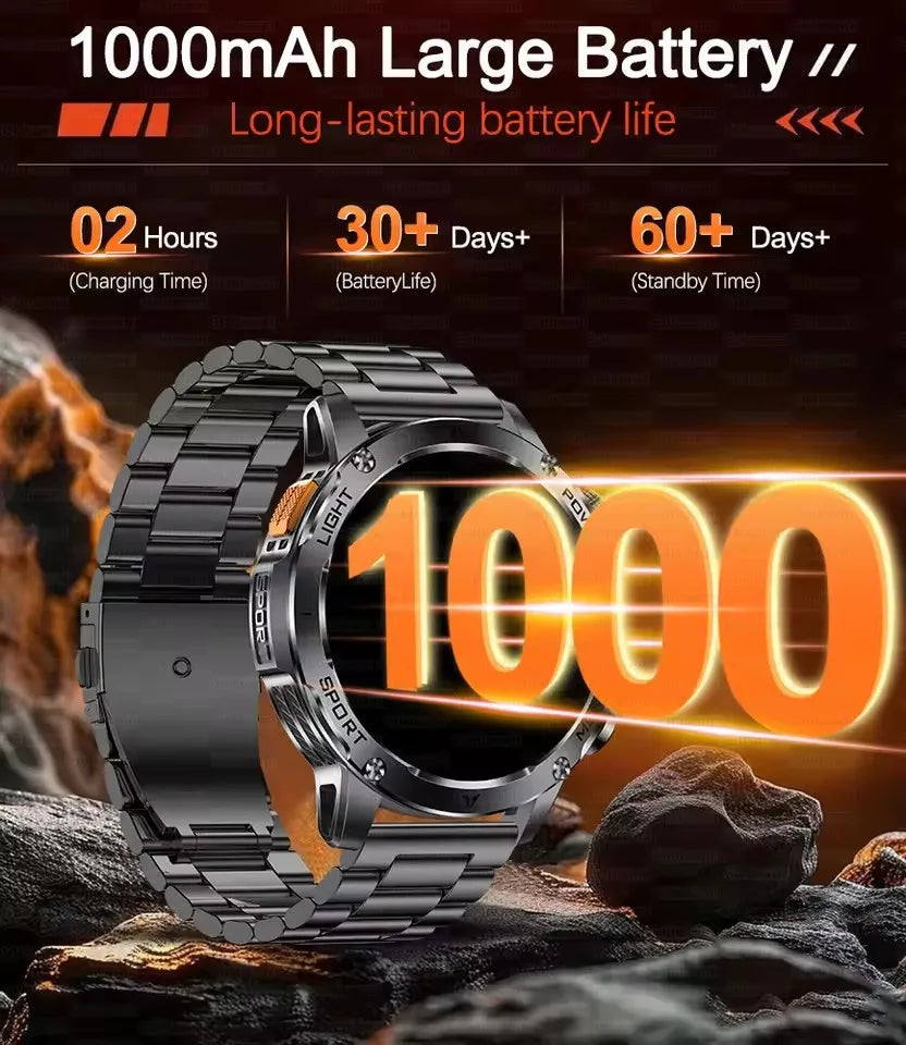 Reloj Inteligente Deportivo AMOLED con Batería 1000mAh, Brújula y GPS
