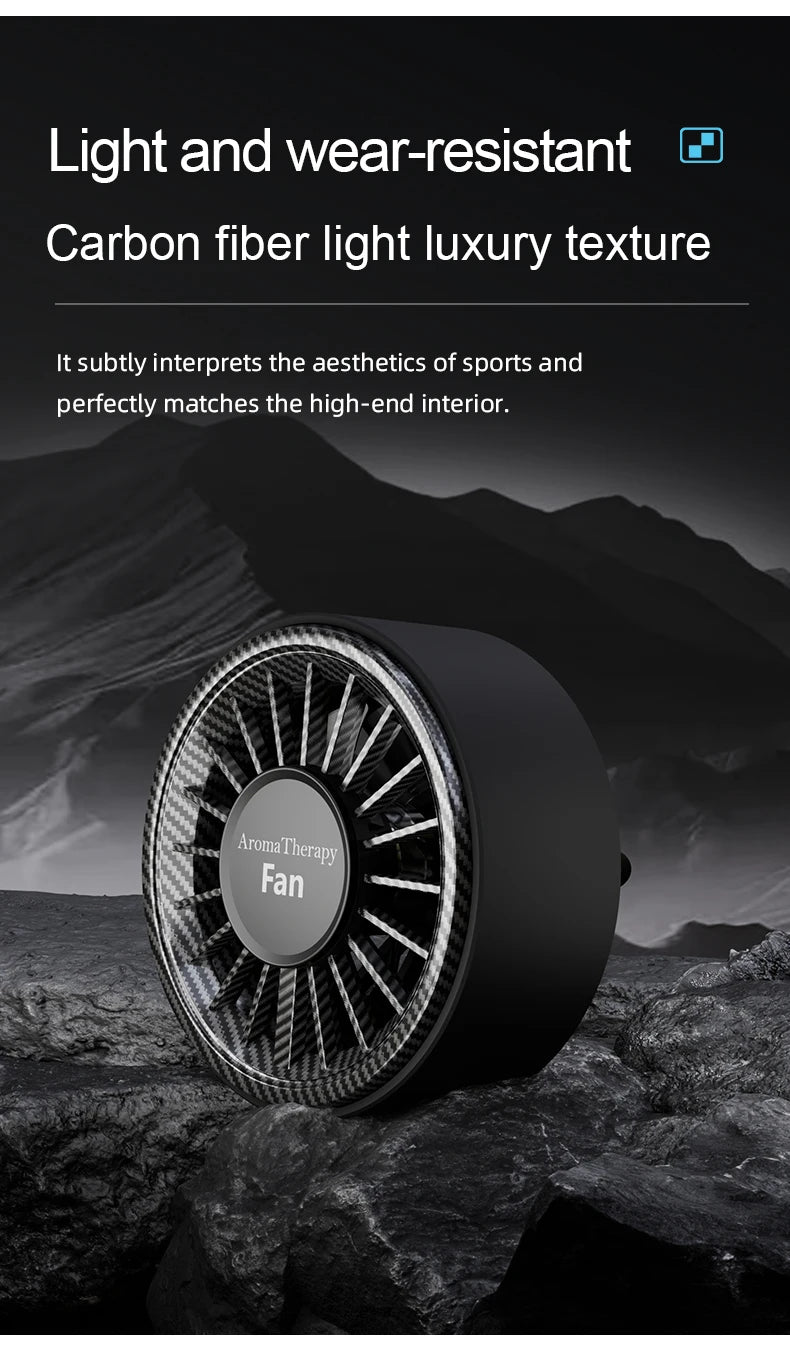 Nuevo ventilador magnético para coche, iluminación colorida y fresca USB, suministro de aire direccional libre de fibra de carbono de alta gama, refrigeración rápida, disfruta de la frescura
