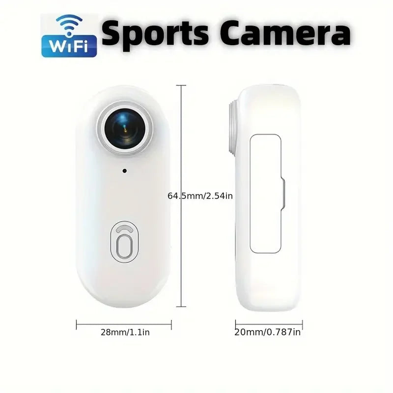 Mini cámara deportiva 4K WiFi con batería de 800mAh y grabación continua