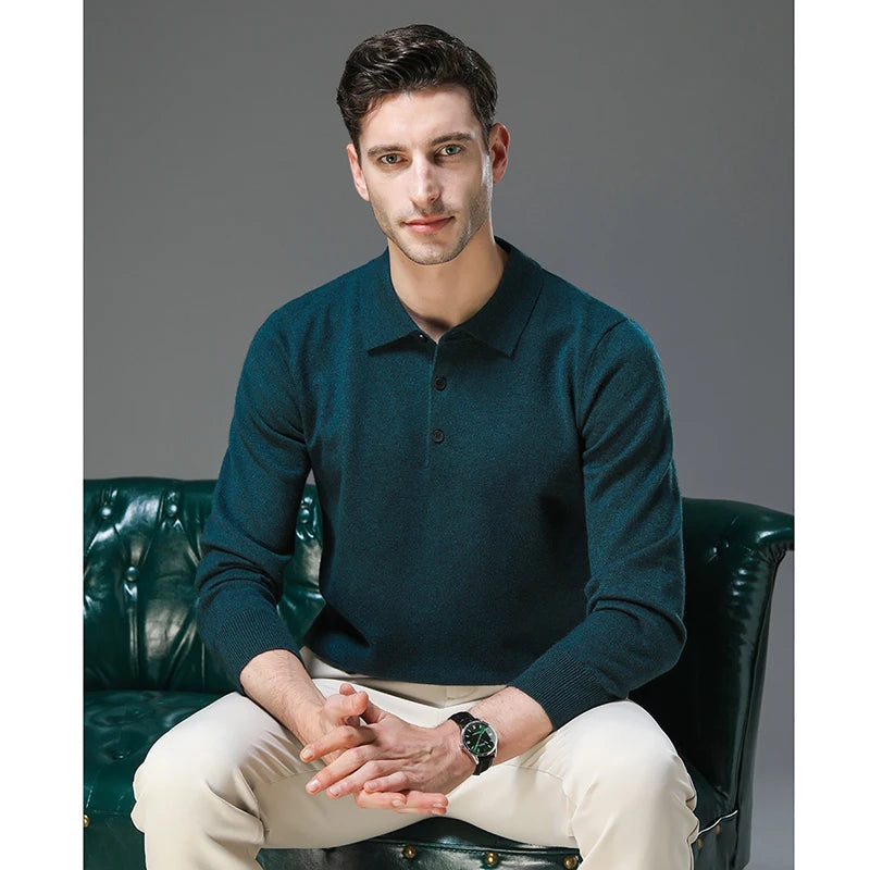 Suéter de Punto Antipilling para Hombre | Cuello Abotonado