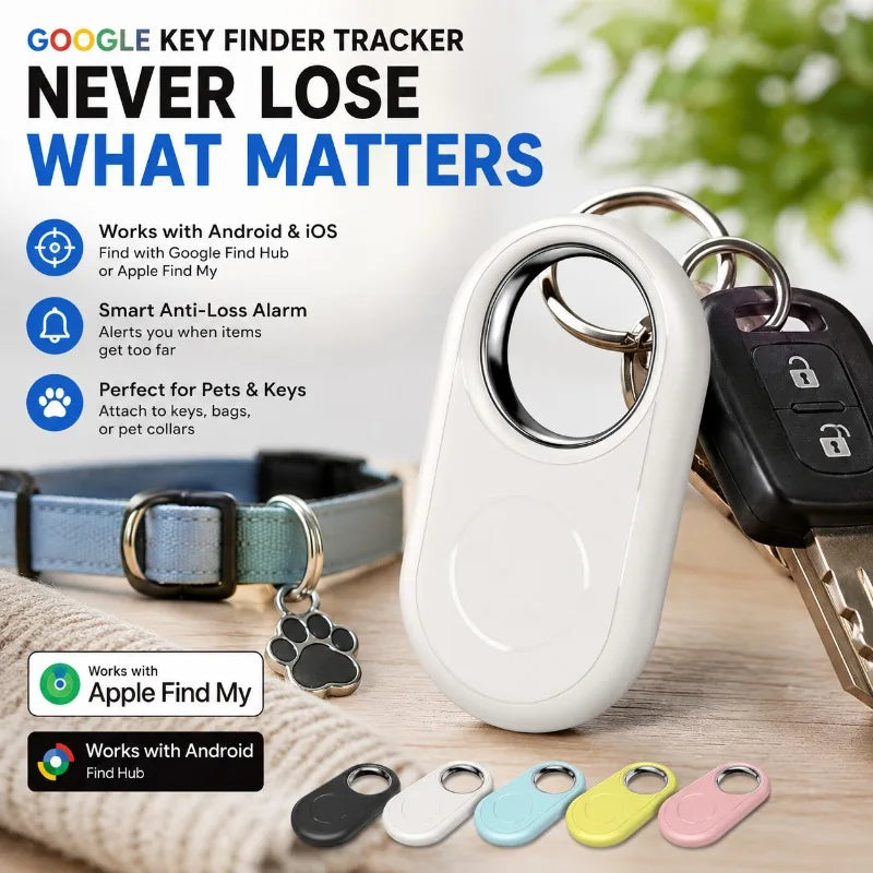 Localizador de Mascotas de Doble Sistema Antipérdida Compatible con Android IOS, Dispositivo Inteligente de Localización Portátil con Etiqueta de Posicionamiento