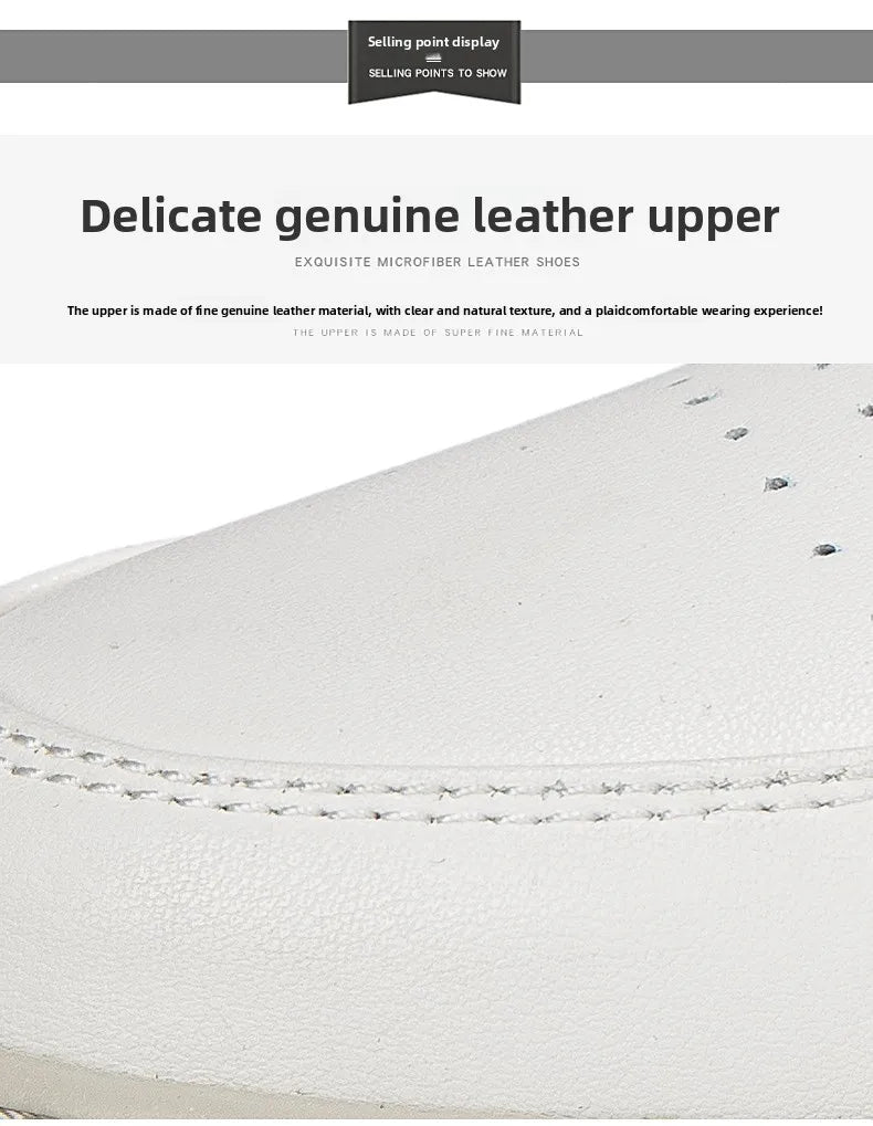 Zapatos Casuales de Cuero Genuino para Hombre - Suela Gruesa
