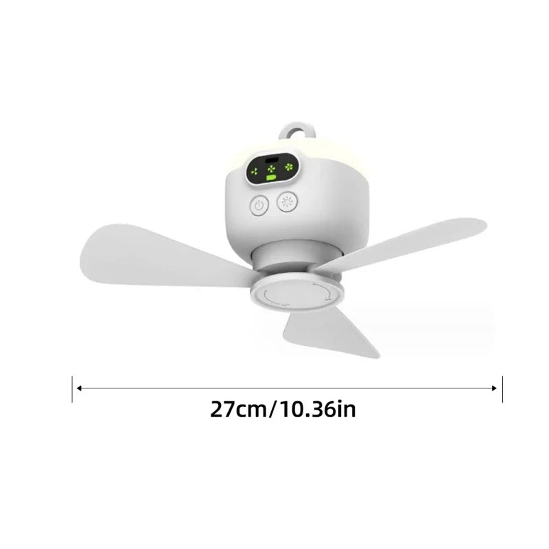 Nuevo ventilador de techo de viento grande recargable por USB, lámpara de noche con aspas extraíbles, iluminación de 8000mAh \ 12000mAh de capacidad, ventilador para exteriores para el hogar