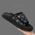 Zapatillas de casa de algodón transpirables con estampado floral