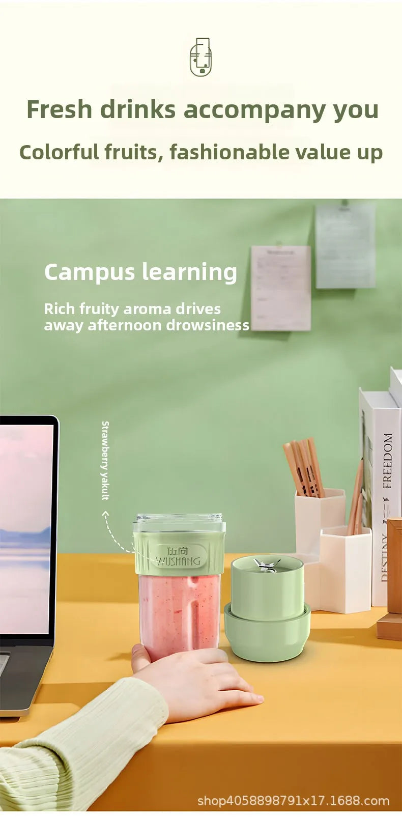Mini Licuadora Portátil USB Recargable para Smoothies y Viajes