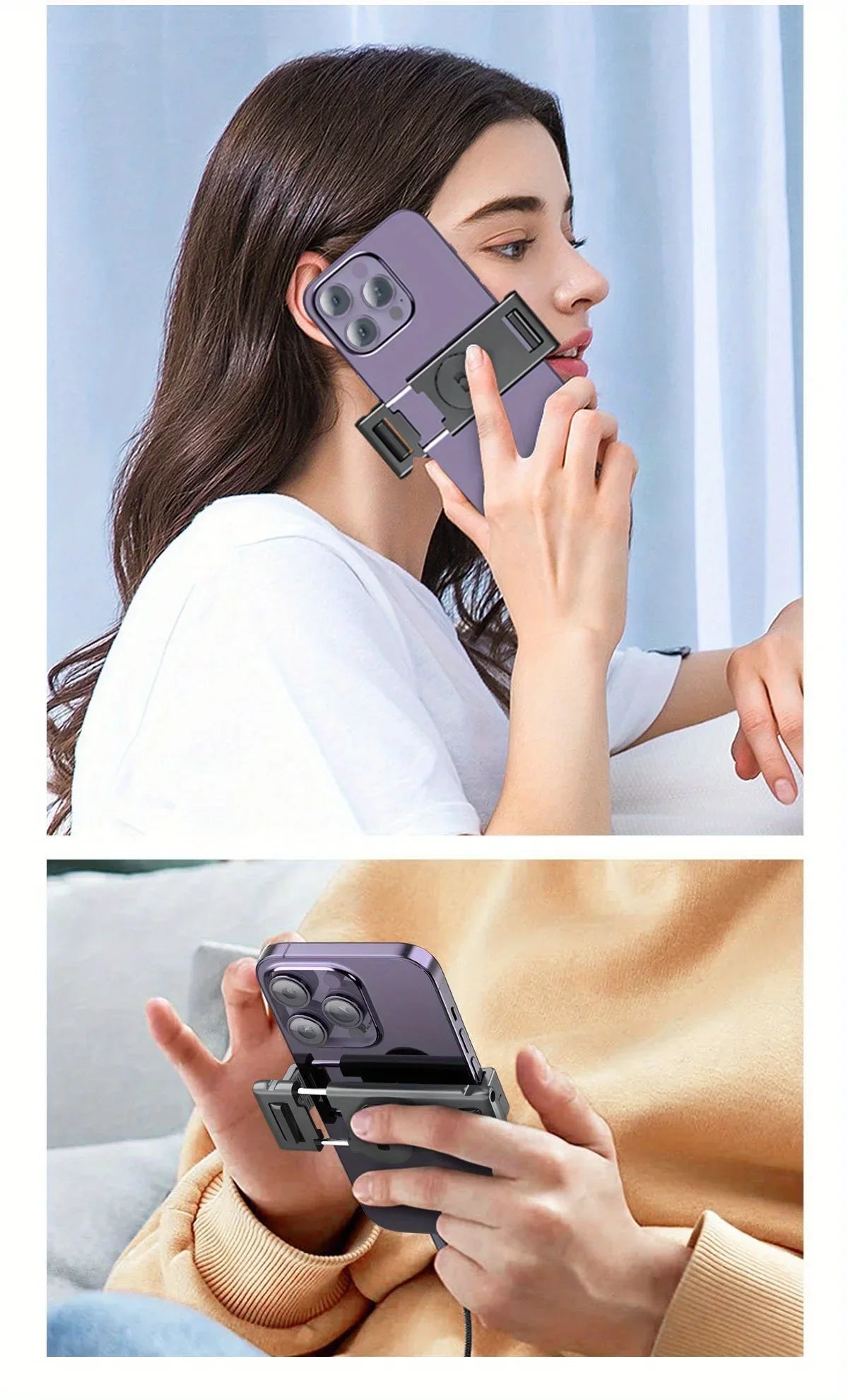 Soporte para Teléfono de Escritorio P02 con Seguimiento Facial 360 °   Gimbal Giratorio Automático para iPhone 16 15 Samsung S23 Xiaomi, Palo Selfie de Mano