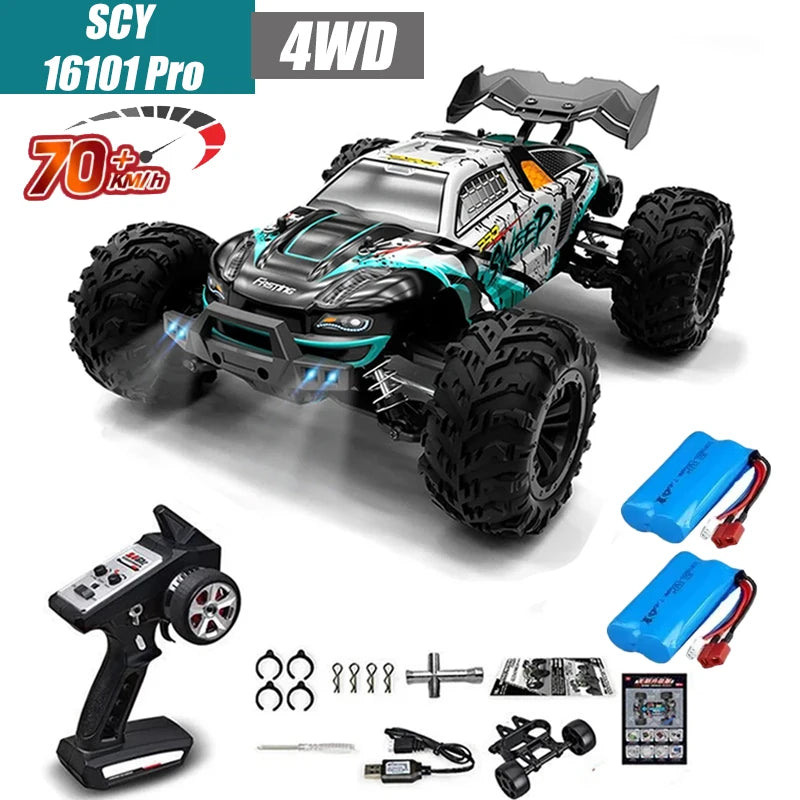 Coche RC MJX VS SCY 16101 16102 PRO 4WD 70Km/h 1/16 de Alta Velocidad, Monster Truck Todoterreno con Control Remoto, Vehículo Eléctrico