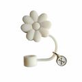 Accesorio blanco crema Tapa de paja, cubierta de paja de silicona de 26 letras Cubierta de paja a prueba de polvo adecuada para botellas de vidrio y agua