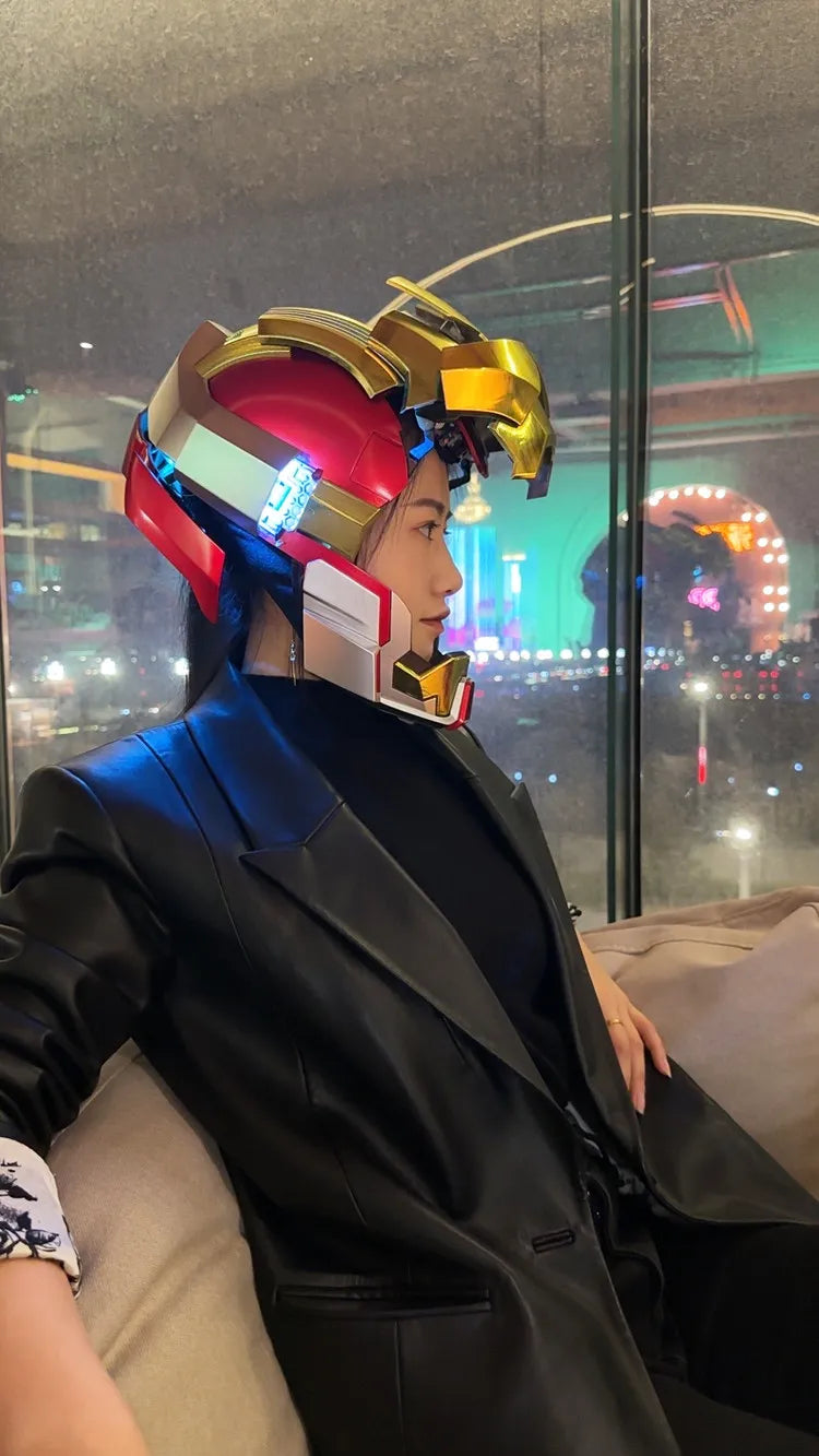 Casco de Iron Man de Marvel, Escala 1:1, MK50 MK5 MK17, con Control por Voz y Ojos Luminosos, Modelo Coleccionable para Adultos, Juguete de Navidad
