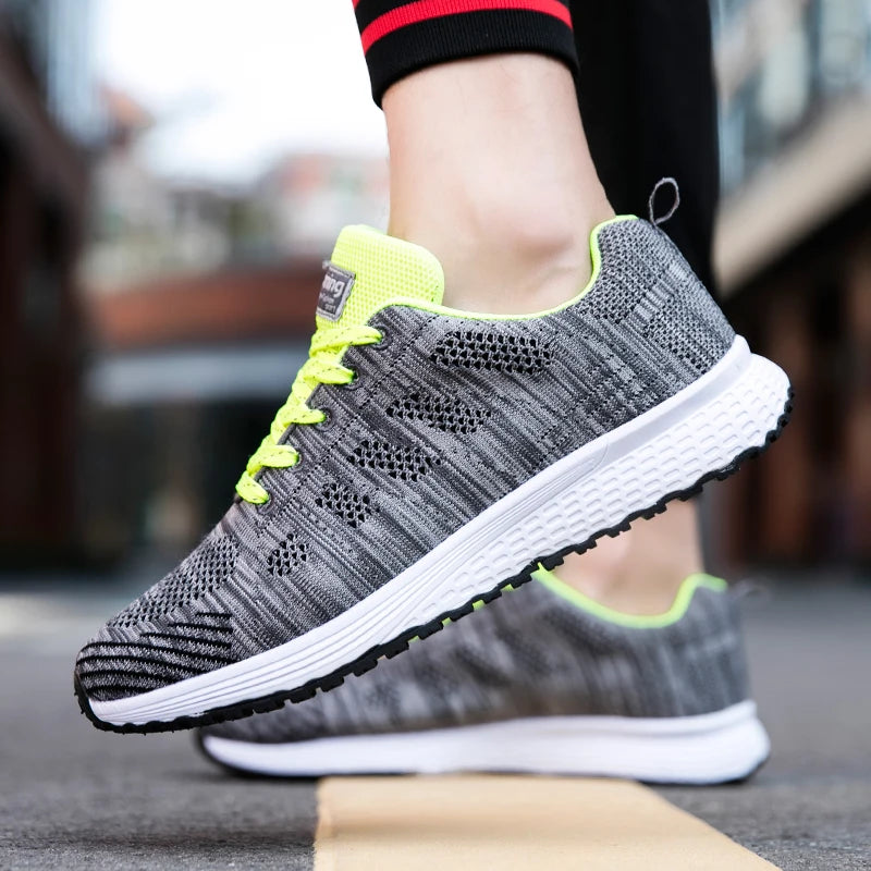 YRZL Zapatillas de deporte para hombre, zapatillas de deporte transpirables de malla cómodas y ligeras a la moda, zapatos deportivos para parejas, zapatos de tenis al aire libre para hombres