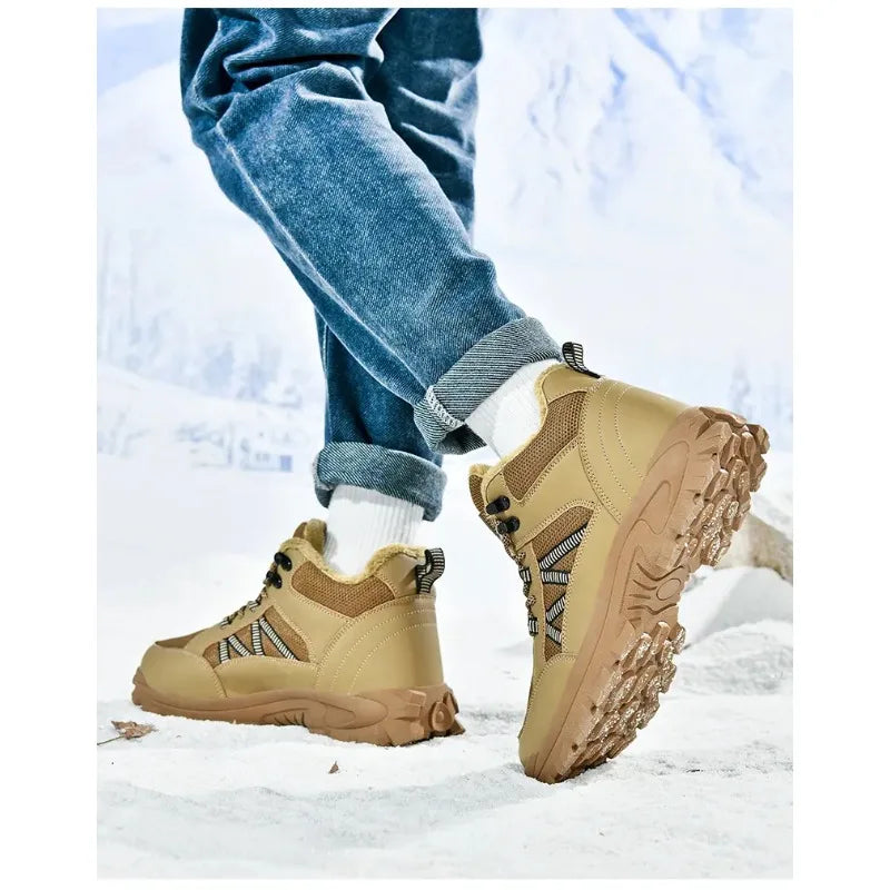 Botas de senderismo forradas para hombre con suela antideslizante y resistente