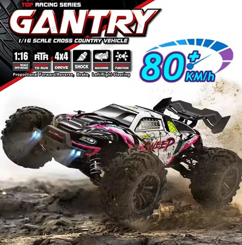 Auto RC 4WD 1:16 de Alta Velocidad 80 KM/H con Control Remoto