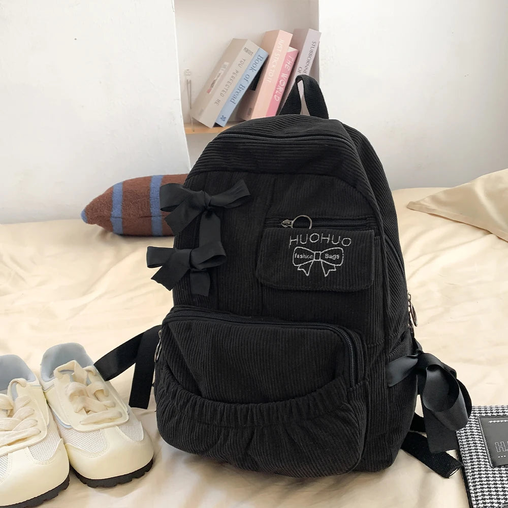Mochila Estilo Coreano con Lazo para Mujer