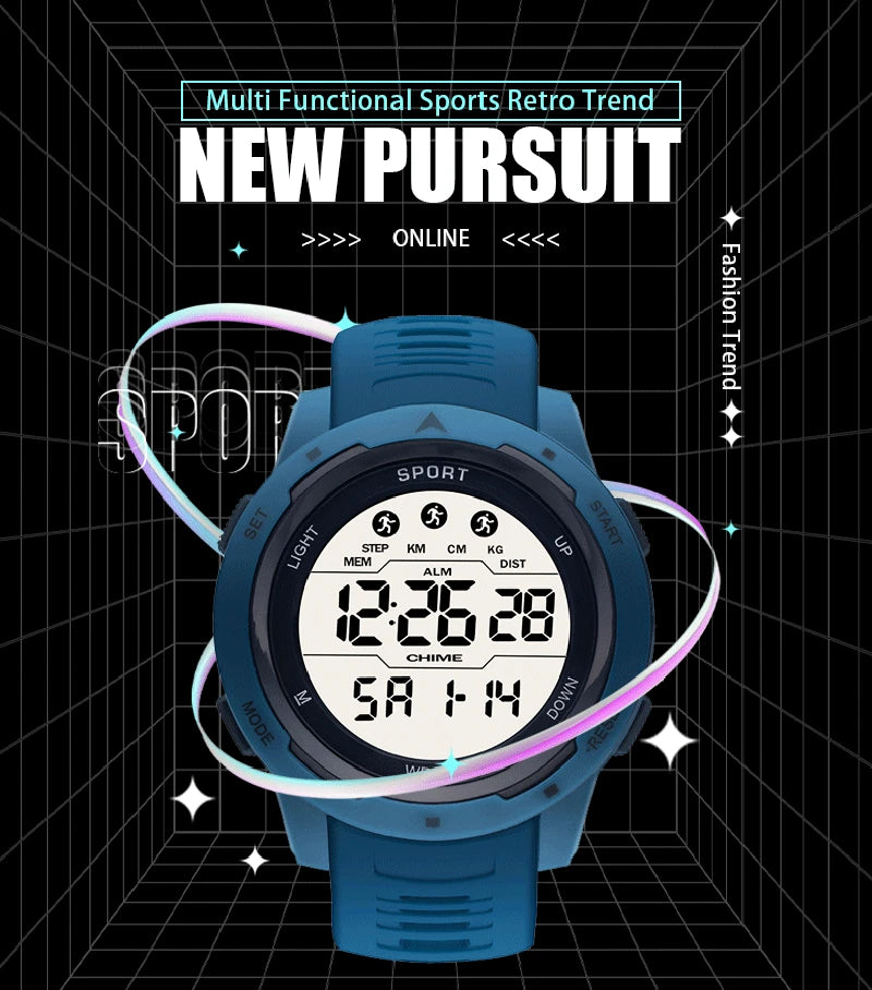Reloj Digital LED Deportivo Hombre Cronómetro Agua