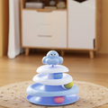 Bola de tres capas para mascotas, plato giratorio para gatos en forma de pulpo, palo para gatos para aliviar el aburrimiento, juguetes, juego de rompecabezas divertido, suministros para mascotas