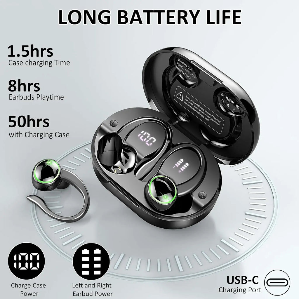 Auriculares Bluetooth 5.4 Deportivos 50h Graves