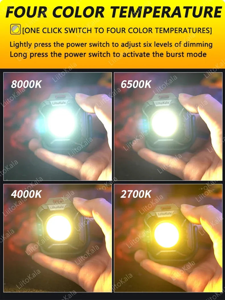 Linterna de Trabajo LED COB 500LM LiitoKala Recargable Tipo C