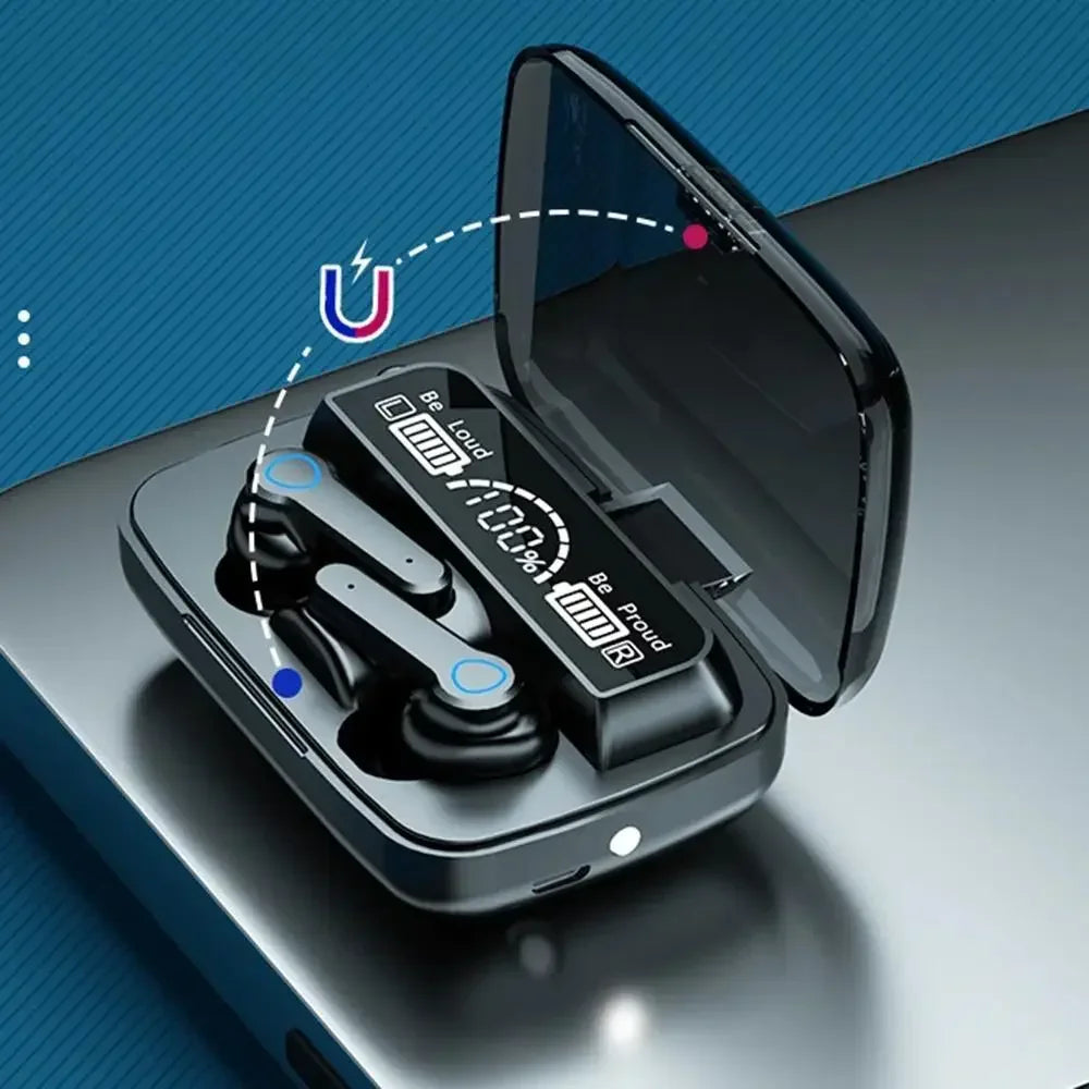 Auriculares Bluetooth M19 originales, intrauditivos inalámbricos deportivos inteligentes con pantalla Led táctil, auriculares Tesoro de carga para almacén
