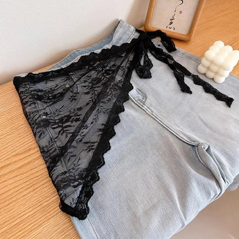 Minifalda de Encaje para Mujer Estilo Romántico con Capas Suaves