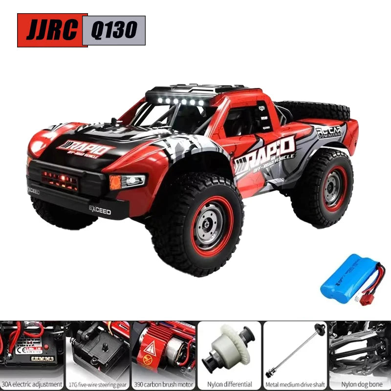JJRC Q130 1:16 70 KM/H 4WD RC coche con Motor sin escobillas ligero coches de Control remoto camión monstruo de deriva de alta velocidad juguetes para niños y adultos