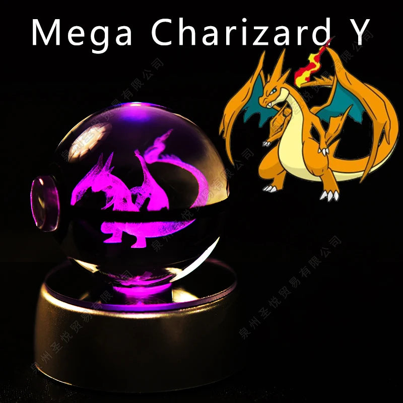 Lámpara Nocturna Pokémon Bola de Cristal 3D Pikachu
