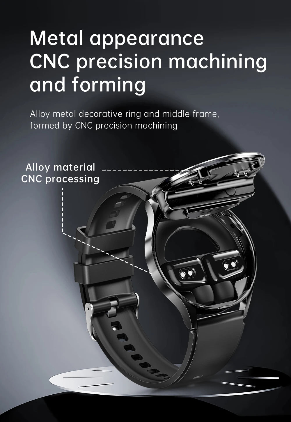 Reloj inteligente 2024 2 en 1 con auriculares Bluetooth TWS, monitor de frecuencia cardíaca y presión arterial, nuevo reloj deportivo y fitness
