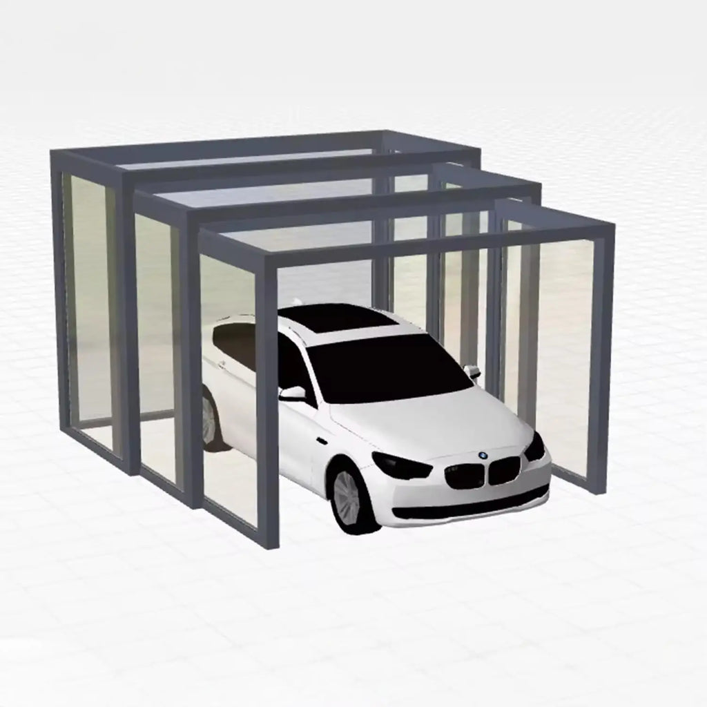 Carport retráctil eléctrico plegable móvil: toldo de garaje y casa de cristal automático inteligente para el sol